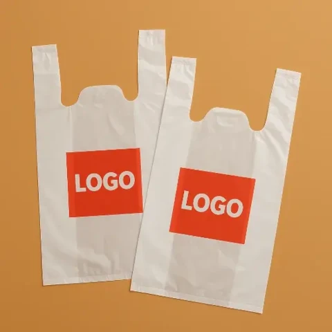 Bolsas plásticas impresas con logotipo empresarial, fabricadas en material resistente y diseñadas para promoción comercial.